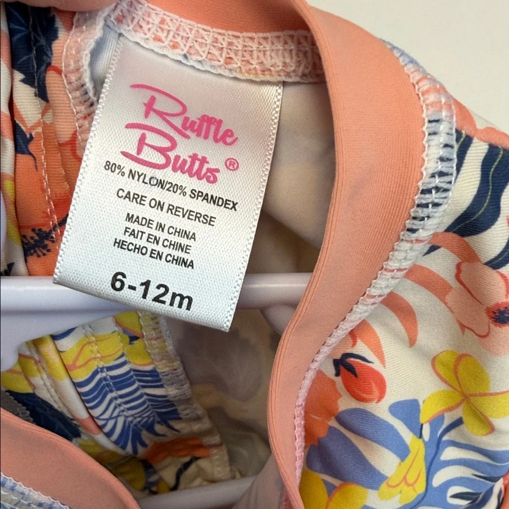 Ruffle Butts‎ Floral Flamingo Kids Swimsuit